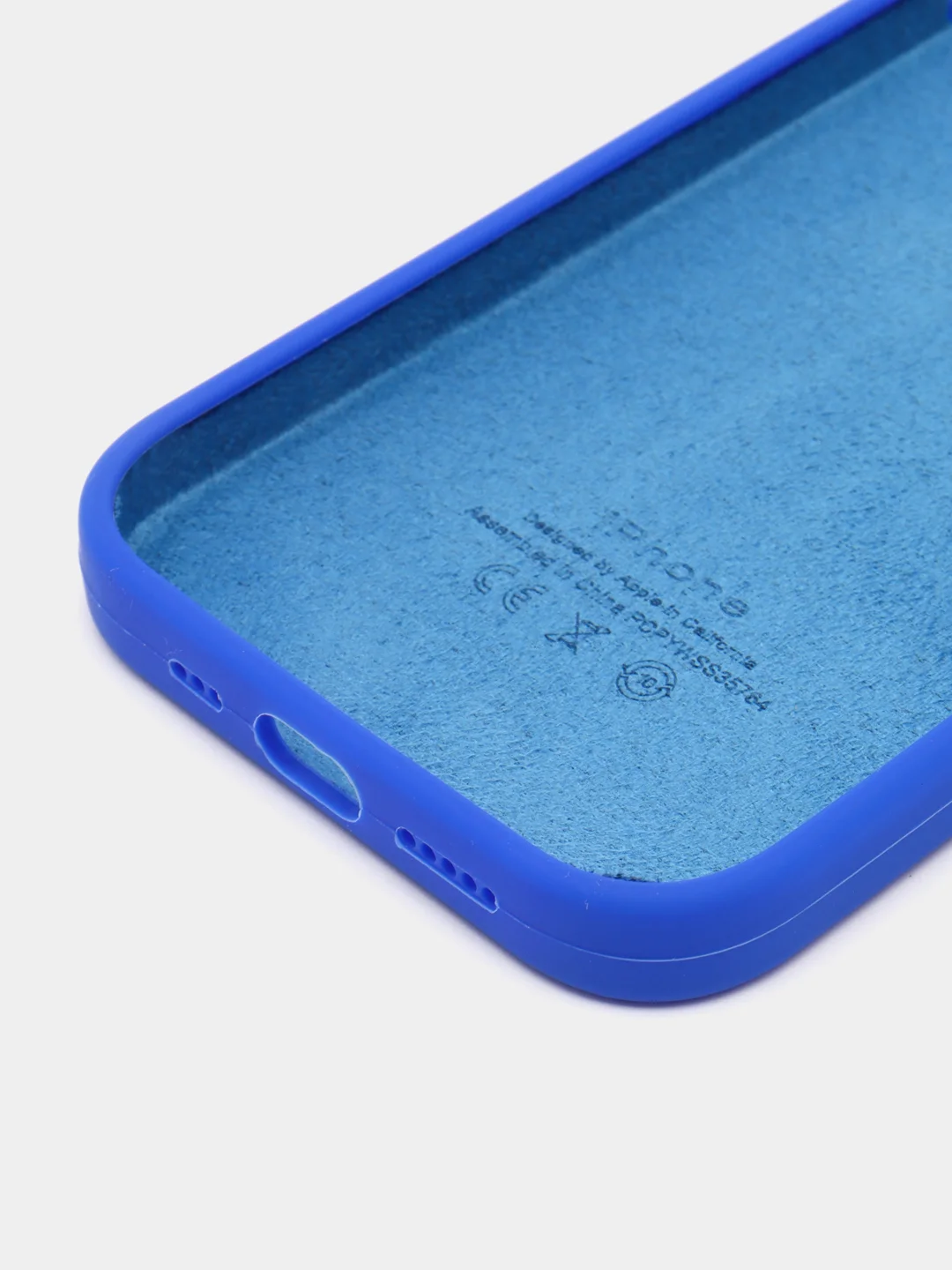Синий чехол Silicone Case для iPhone 14, 14 Plus, 14 Pro, 14 Pro Max, с закрытым низом
