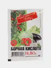 Борная кислота, 10 г, увеличивает урожай, повышает содержание витаминов в плодах