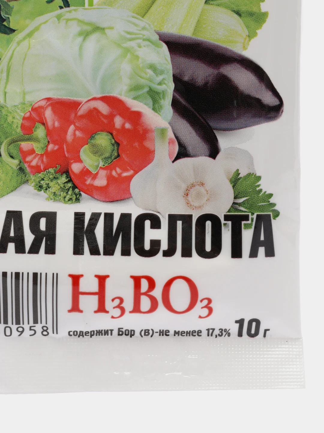 Борная кислота, 10 г, увеличивает урожай, повышает содержание витаминов в плодах