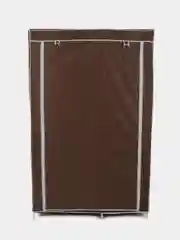 Коричневый шкаф тканевый складной, 165х45х105см