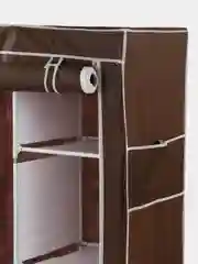 Коричневый шкаф тканевый складной, 165х45х105см