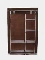 Коричневый шкаф тканевый складной, 165х45х105см