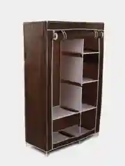 Коричневый шкаф тканевый складной, 165х45х105см