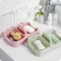 Мыльница-шкатулка пластиковая двойная 24 х 15 х 5 см