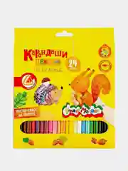Набор цветных карандашей Каляка-Маляка 24 цвета, трехгранные, 1 упаковка