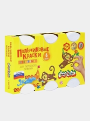 Краски пальчиковые Каляка-Маляка сенсорные, 6 цветов, 60 мл, 1 упаковка