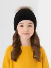 Шапка детская, меховая, вязаная, с натуральным мехом