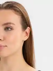 Золотой кафф без прокола на ухо Трилогия, каффы серьги, каффы ухо