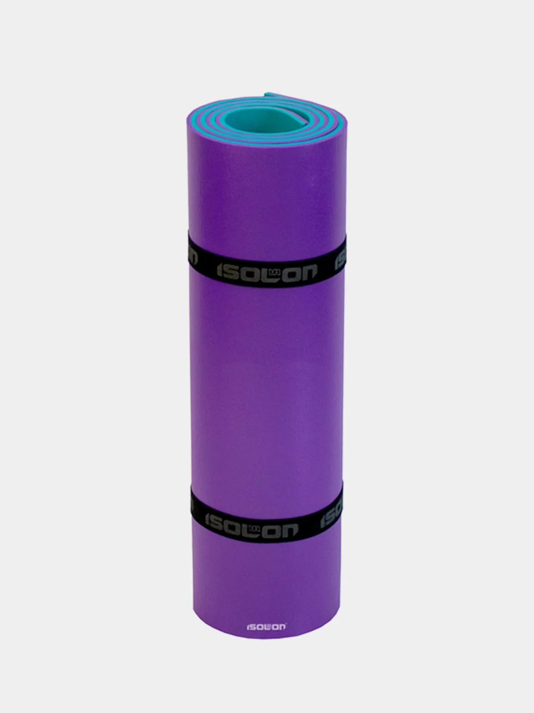 Бирюзовый коврик спортивный для йоги, фитнеса и туризма Isolon Спорт 10, 180х60 см, 10 мм