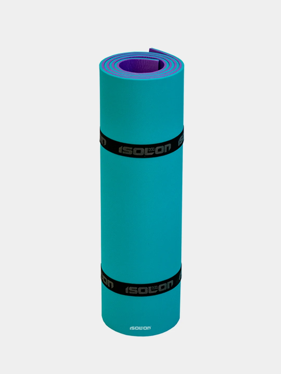 Бирюзовый коврик спортивный для йоги, фитнеса и туризма Isolon Спорт 10, 180х60 см, 10 мм