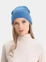 Молочный шапка с отворотом, гладкая