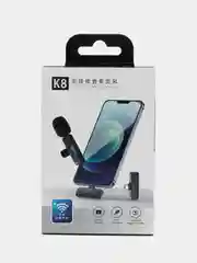 Черный петличный, беспроводной микрофон К8