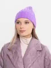 Оранжевый шапка вязанная, с отворотом