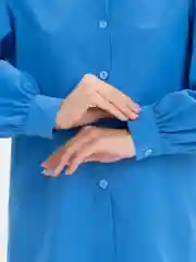 Синий рубашка   блузка женская