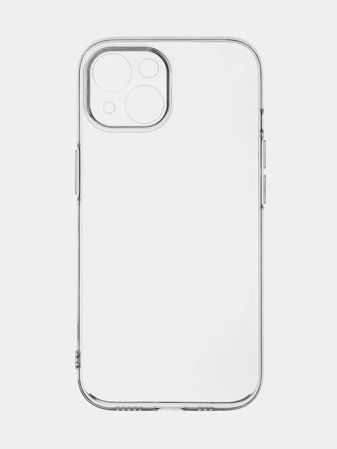 Прозрачный чехол + стекло для iPhone 15 силиконовый ROSCO прозрачный с защитой камер и от прилипания