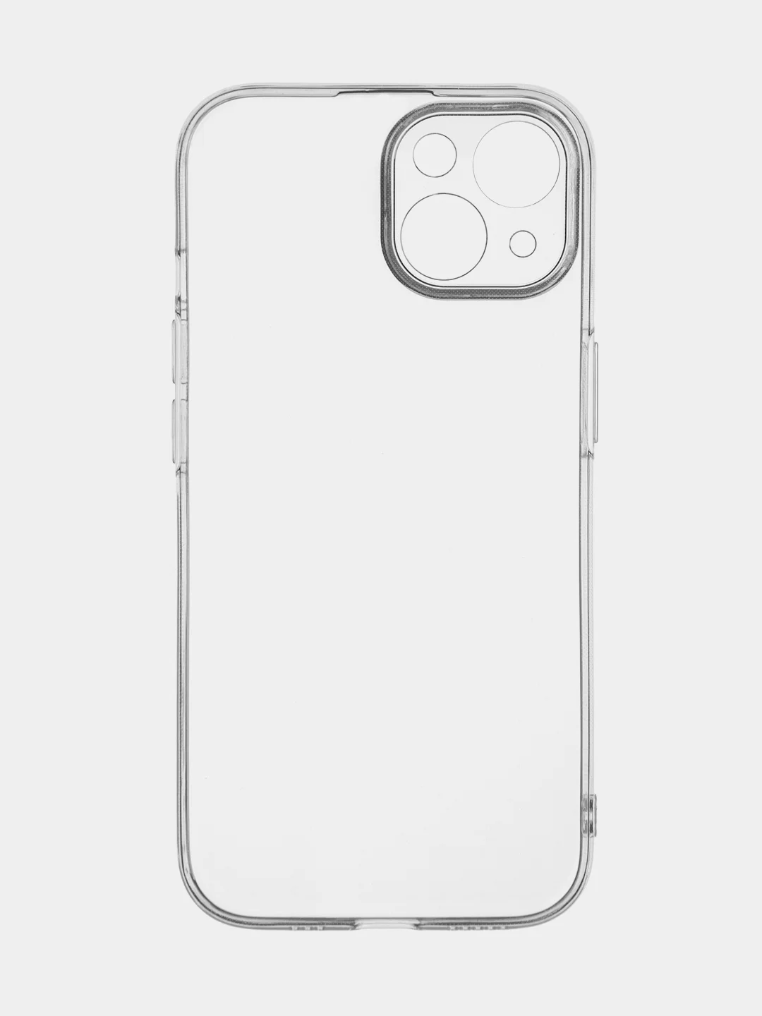 Прозрачный чехол + стекло для iPhone 15 силиконовый ROSCO прозрачный с защитой камер и от прилипания