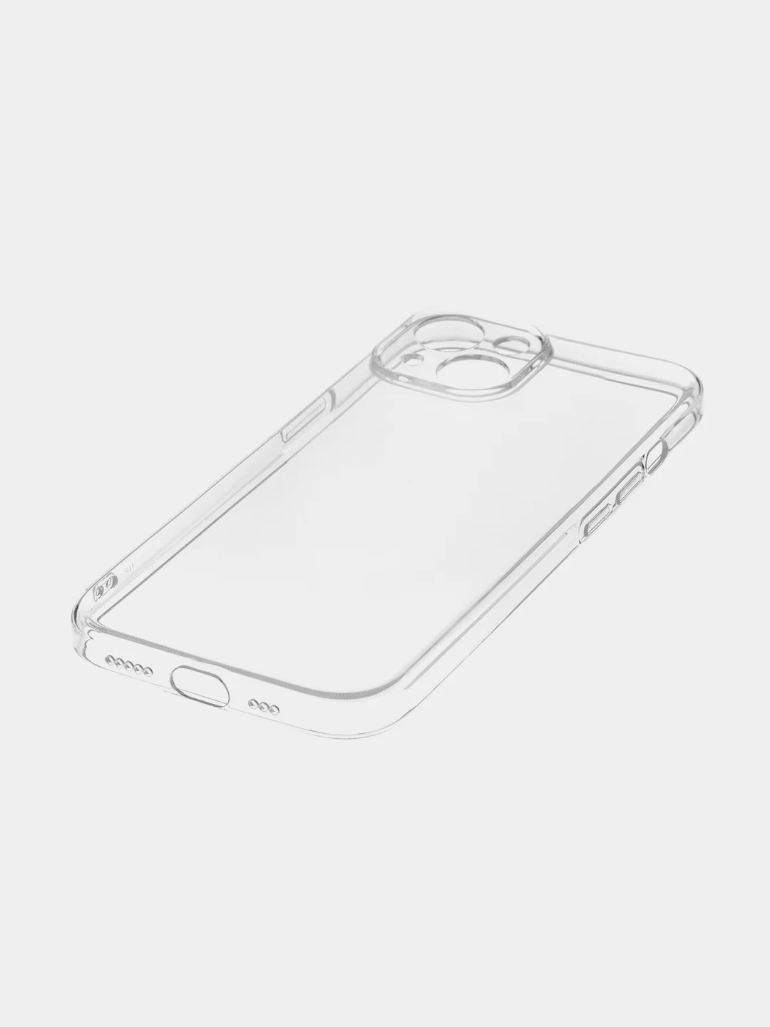 Прозрачный чехол + стекло для iPhone 15 силиконовый ROSCO прозрачный с защитой камер и от прилипания