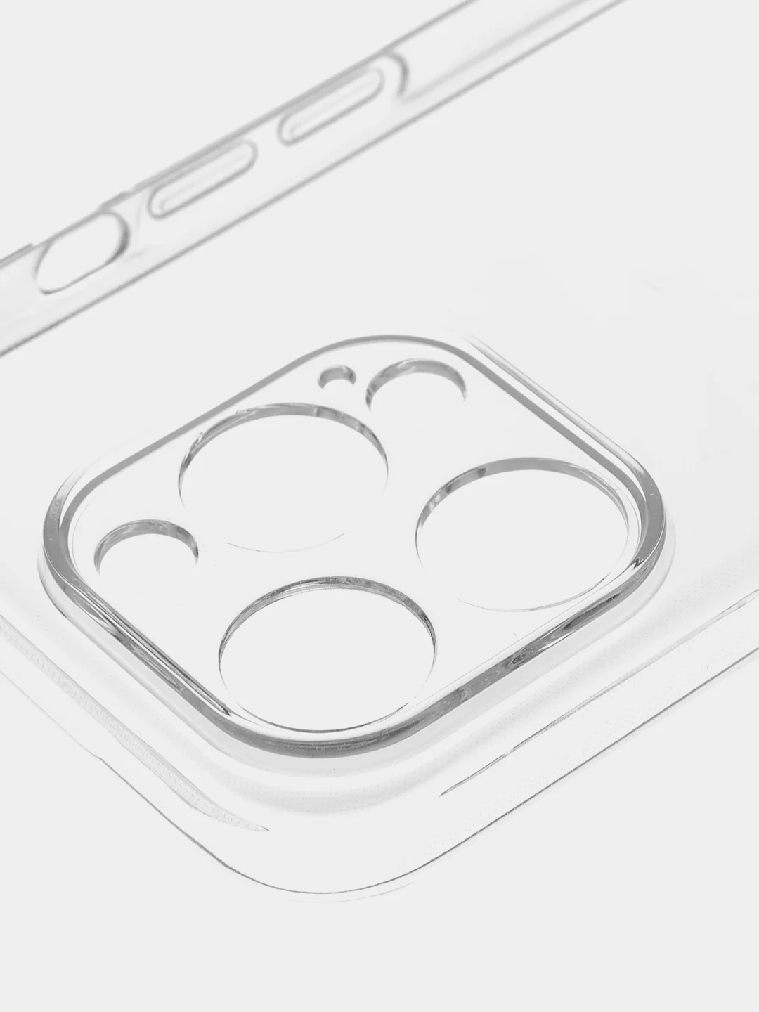 Прозрачный чехол + стекло для iPhone 15 Pro силиконовый ROSCO прозрачный с бортиком- защитой камер