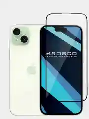 Прозрачный 1-2шт стекло для iPhone 15 Plus защитное ROSCO олеофобное покрытие матовое антишпион рамка