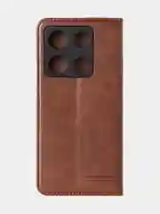 Коричневый чехол-книжка GQ для Infinix Note 30 Pro (4G) из высококачественной кожи