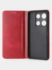 Красный чехол-книжка GQ для Infinix Note 30 Pro (4G) из высококачественной кожи