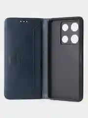 Синий чехол-книжка GQ для Infinix Note 30 Pro (4G) из высококачественной кожи