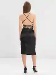 Черный женское шелковое платье