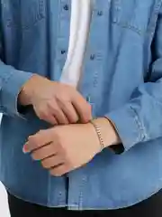 Серебряный цепочка на руку, унисекс, три цвета