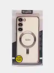 Тёмно-розовый чехол для Samsung S23 Plus, S23, S22 Plus, S22 Ultra MagSafe, накладка c защитой камеры
