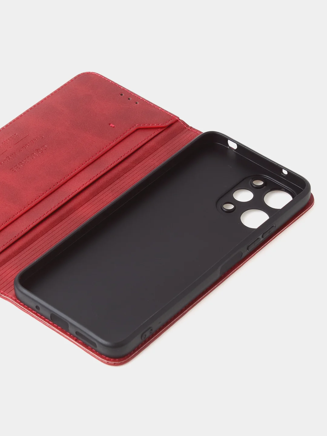 Красный чехол-книжка GQ для Redmi 12 / Redmi Note 12R / Poco M6 Pro(5G) из высококачественной кожи