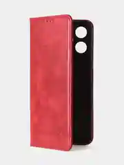 Красный чехол-книжка GQ для Redmi 12 / Redmi Note 12R / Poco M6 Pro(5G) из высококачественной кожи