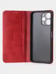 Красный чехол-книжка GQ для Redmi 12 / Redmi Note 12R / Poco M6 Pro(5G) из высококачественной кожи