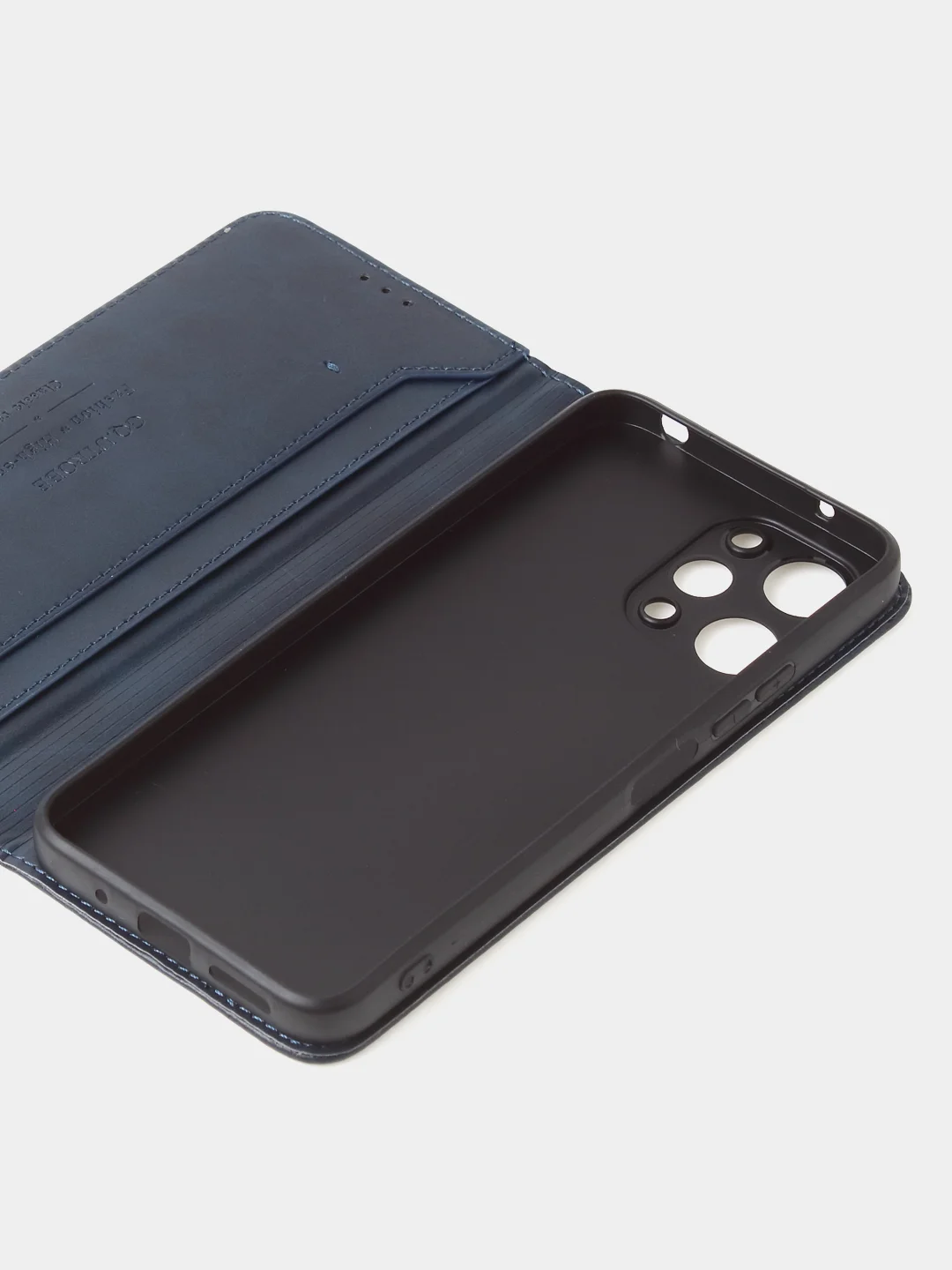 Синий чехол-книжка GQ для Redmi 12 / Redmi Note 12R / Poco M6 Pro(5G) из высококачественной кожи