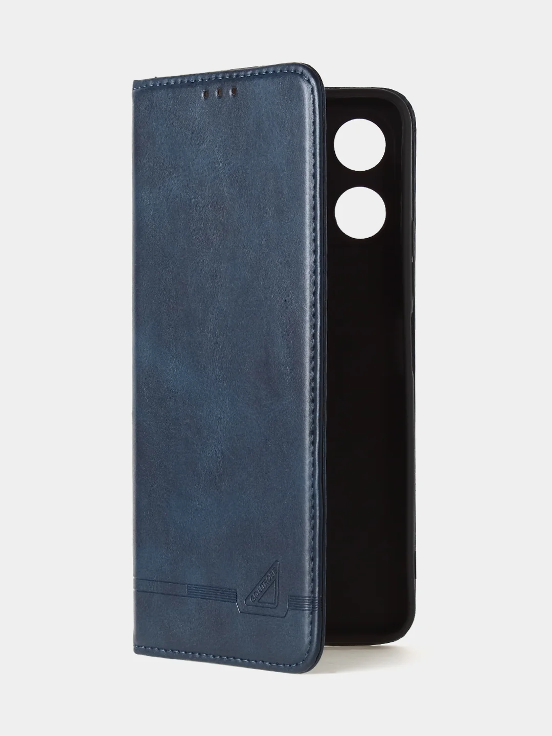 Синий чехол-книжка GQ для Redmi 12 / Redmi Note 12R / Poco M6 Pro(5G) из высококачественной кожи