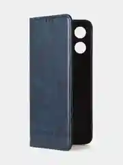 Синий чехол-книжка GQ для Redmi 12 / Redmi Note 12R / Poco M6 Pro(5G) из высококачественной кожи