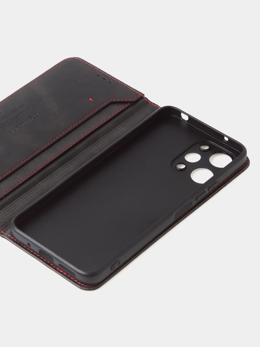 Черный чехол-книжка GQ для Redmi 12 / Redmi Note 12R / Poco M6 Pro(5G) из высококачественной кожи