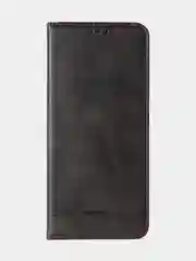 Черный чехол-книжка GQ для Redmi 12 / Redmi Note 12R / Poco M6 Pro(5G) из высококачественной кожи