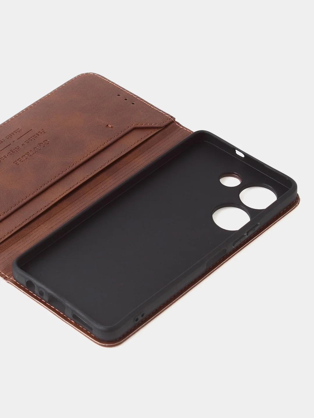 Коричневый чехол-книжка GQ для Tecno Camon 20 (4G) / Tecno Camon 20 Pro (4G) из искусственной кожи