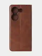 Коричневый чехол-книжка GQ для Tecno Camon 20 (4G) / Tecno Camon 20 Pro (4G) из искусственной кожи