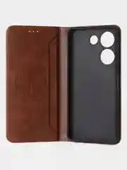 Коричневый чехол-книжка GQ для Tecno Camon 20 (4G) / Tecno Camon 20 Pro (4G) из искусственной кожи