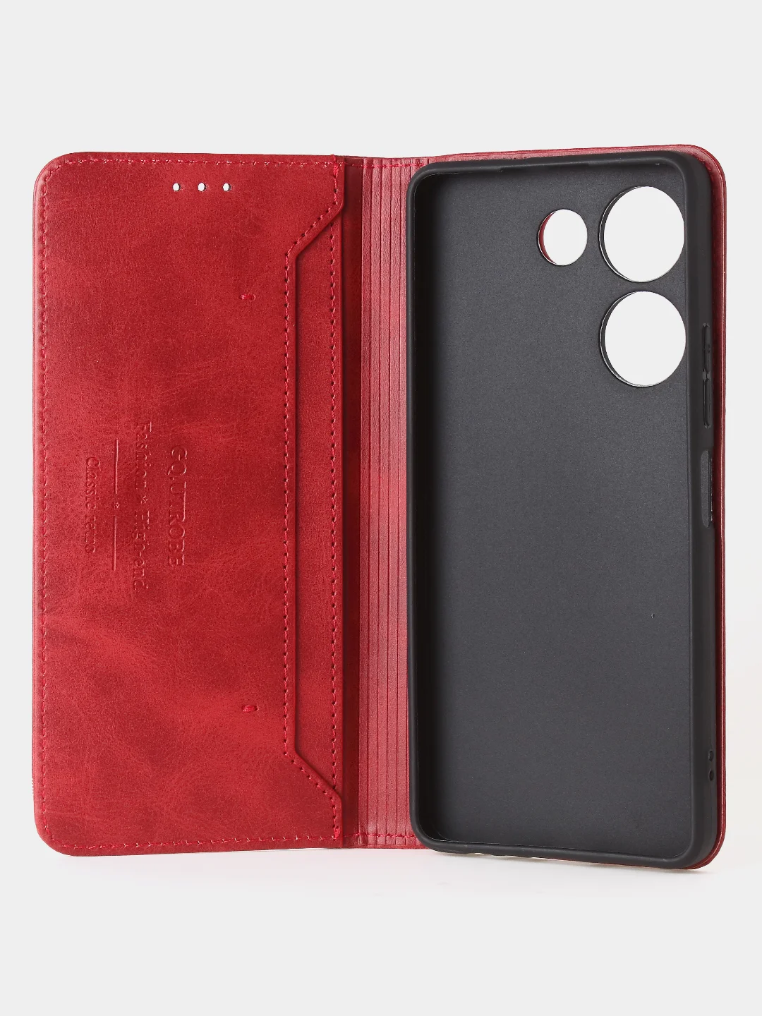 Красный чехол-книжка GQ для Tecno Camon 20 (4G) / Tecno Camon 20 Pro (4G) из искусственной кожи