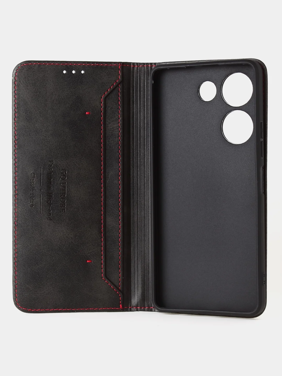 Черный чехол-книжка GQ для Tecno Camon 20 (4G) / Tecno Camon 20 Pro (4G) из искусственной кожи