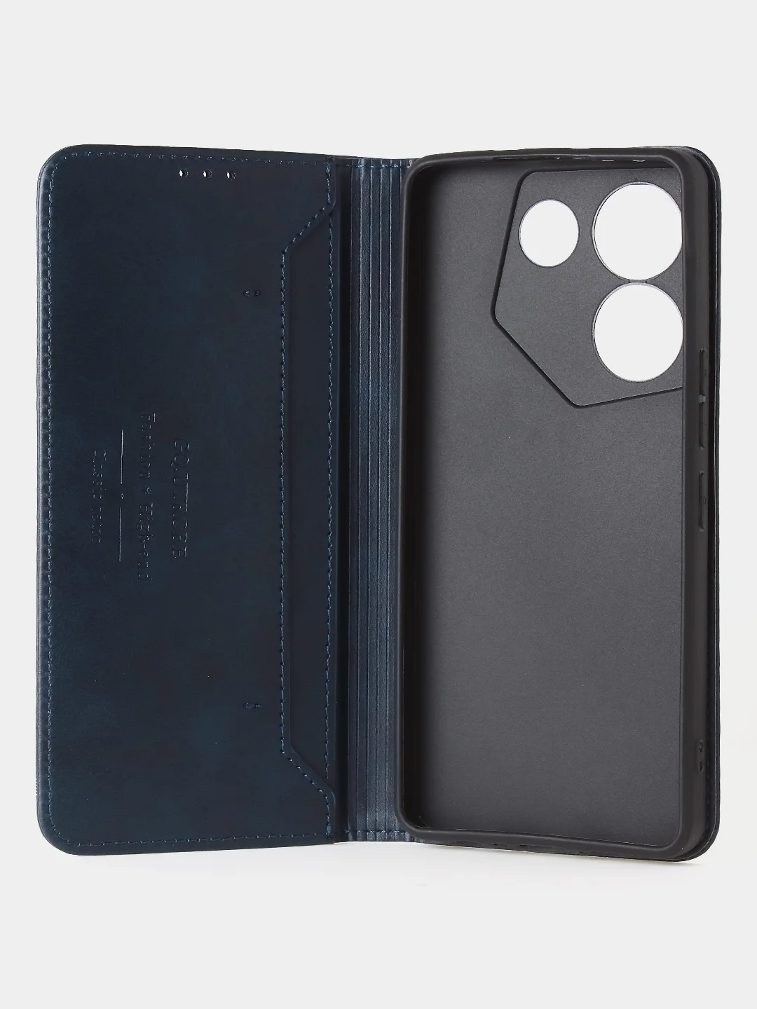 Синий чехол-книжка GQ для Tecno Camon 20 Pro, 5G, из высококачественной искусственной кожи