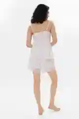 Белый топ женский домашний DESEO из атласной ткани, на узких бретелях
