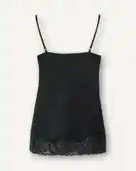 Черный топ женский домашний DESEO из атласной ткани, на узких бретелях
