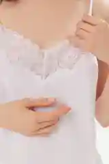 Белый топ женский домашний DESEO из атласной ткани, на узких бретелях