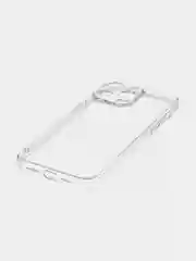 Прозрачный чехол + стекло для iPhone 15 Pro Max силиконовый ROSCO прозрачный с бортиком защитой камер