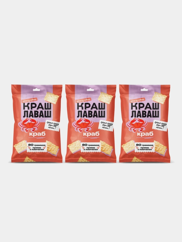 Чипсы из лаваша Краш Лаваш со вкусом Краб, 80г