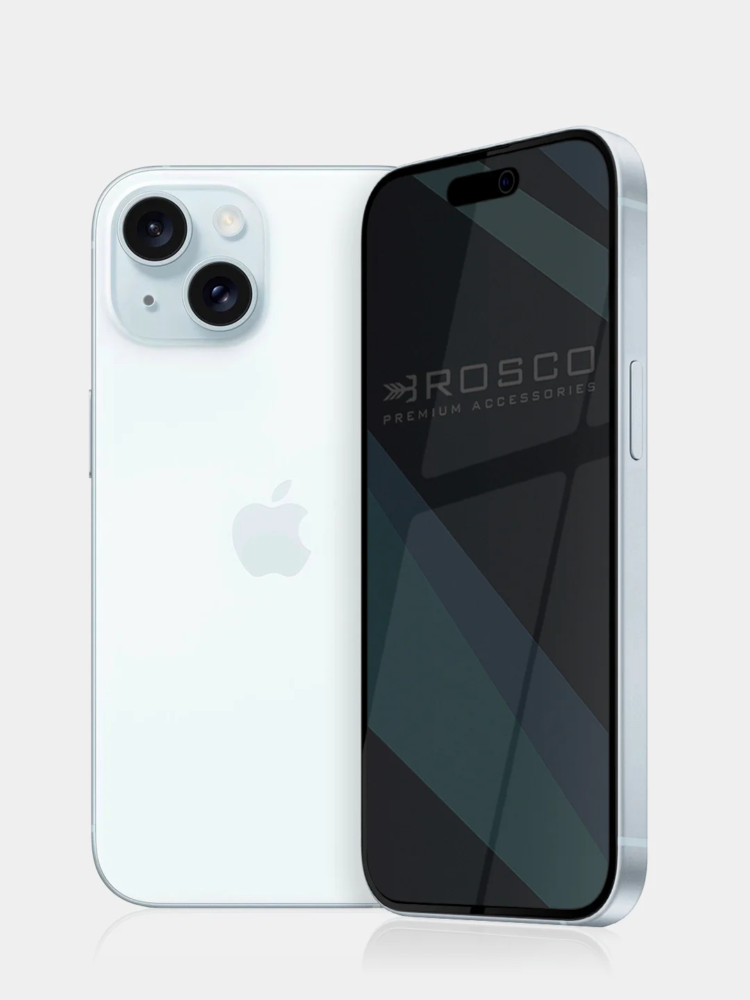 Черный 1-2 шт стекло для iPhone 15 защитное ROSCO олеофобное покрытие матовое антишпион с рамкой