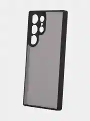 Черный чехол для Samsung Galaxy S23 Ultra пластиковый ROSCO противоударный, силиконовая окантовка
